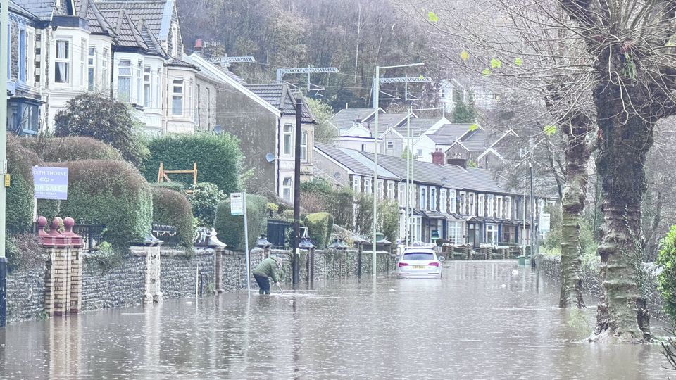 The River Taff flooding in Pontypridd during Storm Bert last month (Emmawales123)