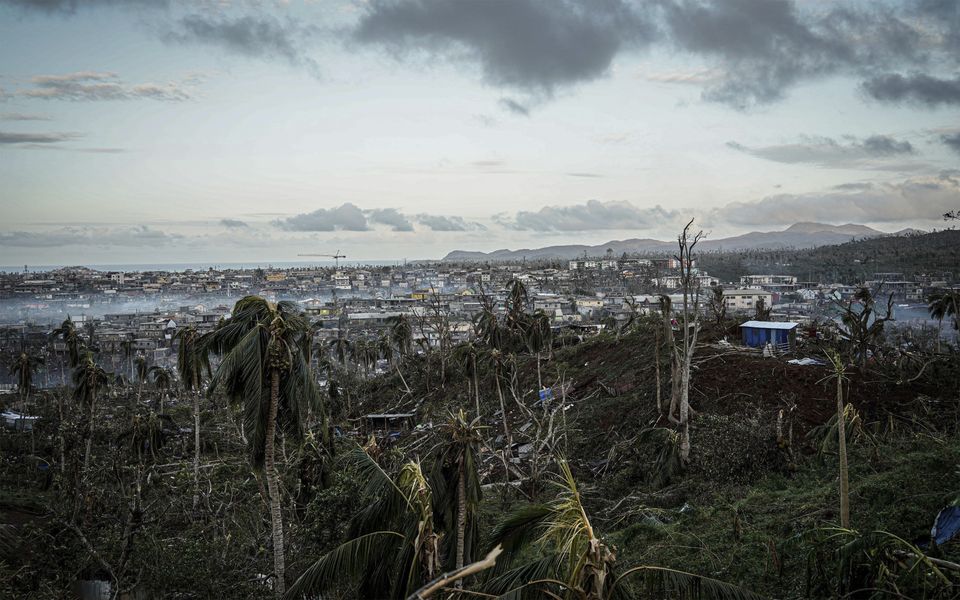 A photo provided by the French Interior Ministry shows a devastated area in Mayotte (Securite Civile via AP)