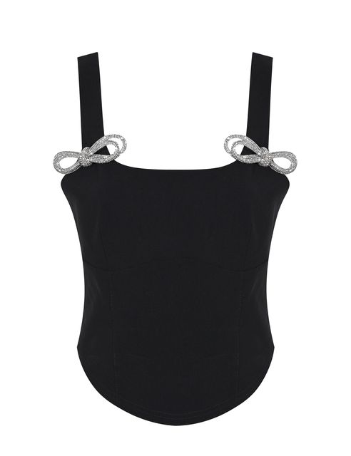 Black Detachable Diamante Bow Jersey, £25.99, New Look
 