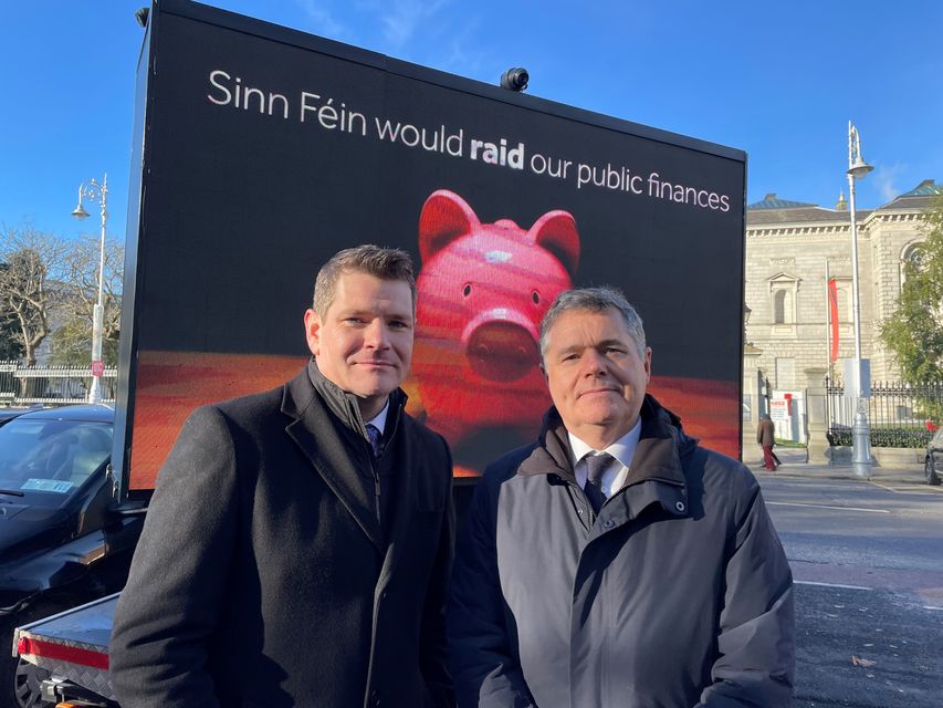 Fine Gael ministers Peter Burke and Paschal Donohoe (David Young/PA)