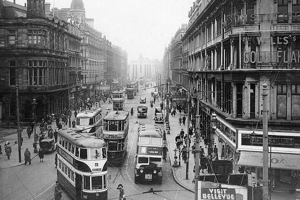 Royal Avenue, Belfast, from Castle Place looking towards North Street (from first floor level.)  16/3/1948