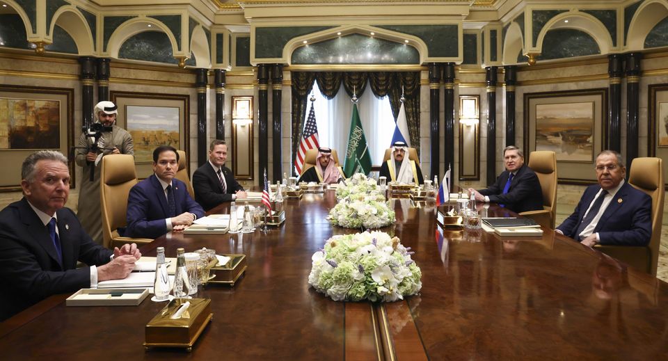 US and Russian officials are meeting in Saudi Arabia for talks on ending the war in Ukraine, but Ukrainian officials have not been invited (Evelyn Hockstein/Pool Photo via AP)