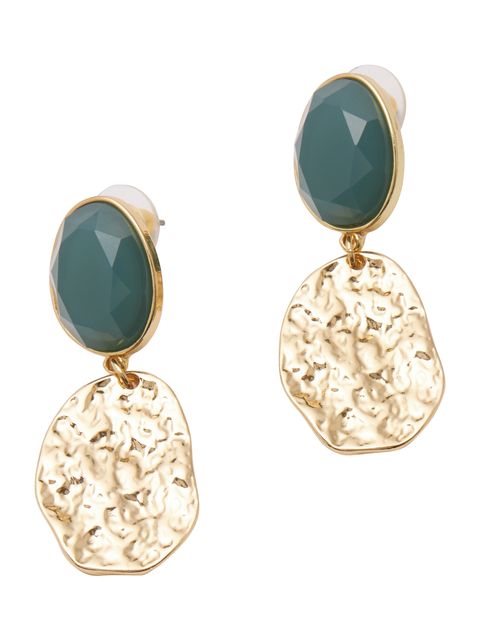 JLP green and gold dangle earrings, £16, John Lewis