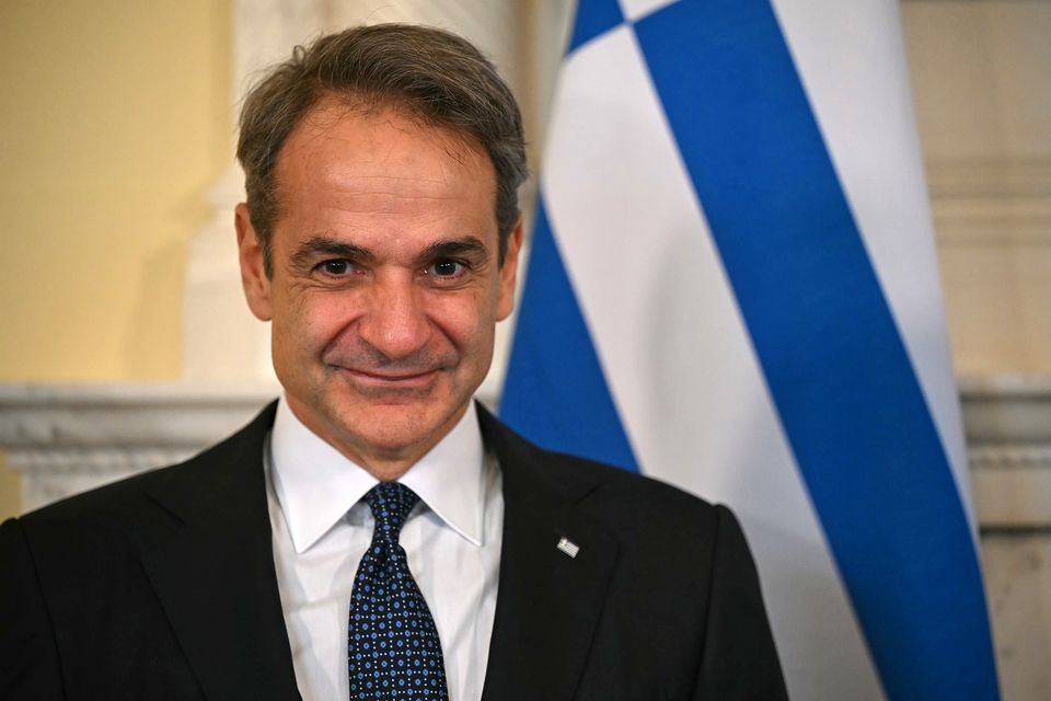 Prime Minister of Greece, Kyriakos Mitsotakis, ahead of a bilateral meeting with Prime Minister Sir Keir Starmer at 10 Downing Street (Justin Tallis/PA)