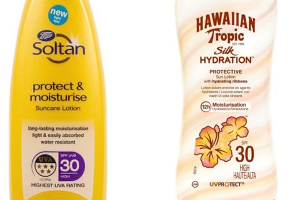 Boots Soltan Protect & Moisturise Lotion SPF30 (200ml) and Hawaiian Tropic Silk Hydration Lotion SPF30 (180ml) both offered only around two-thirds of their claimed SPF