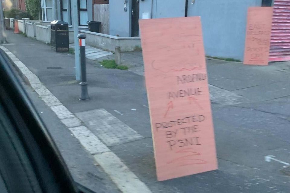 Placards naming the man and his address, with wild claims he was being “protected” by the PSNI, were left near his home on Sunday night.