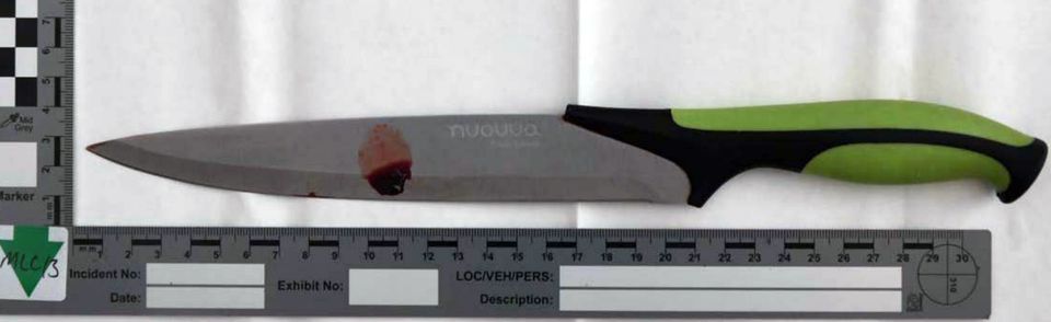 The knife allegedly used to fatally attack 14-year-old Scarlett Vickers in Darlington (CPS/PA)