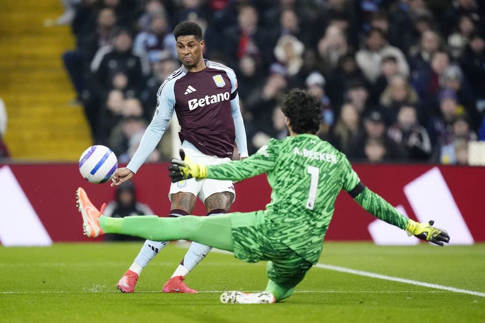 Rashford, left, has made a positive impact at Villa Park since his arrival (Nick Potts/PA)