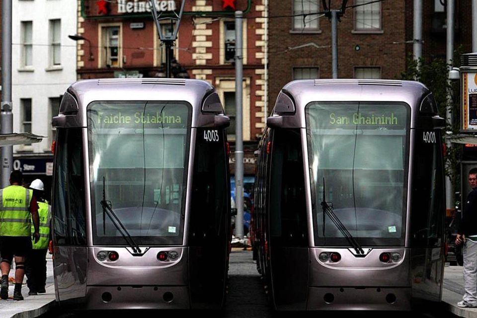 The Luas tram/rail system in Dublin