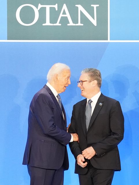 Prime Minister Sir Keir Starmer met US President Joe Biden at the Nato summit in Washington (Stefan Rousseau/PA)