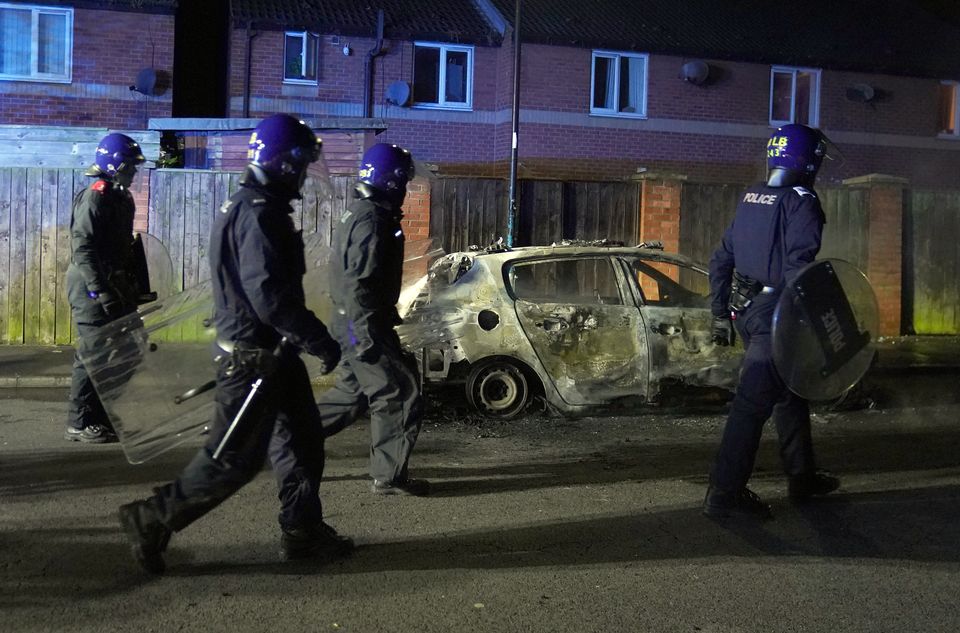 Police on the streets of Hartlepool (Owen Humphreys/PA)