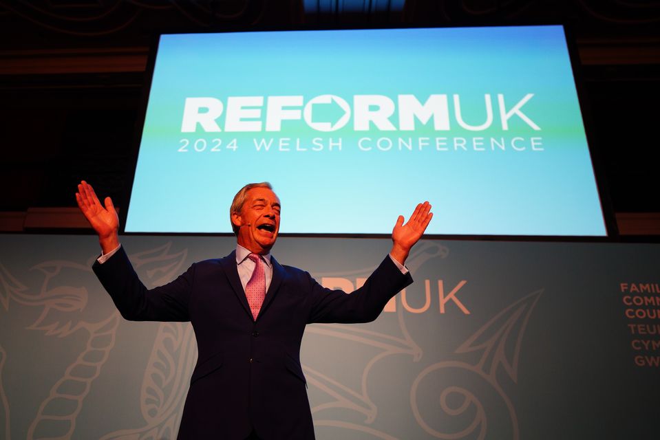 Reform UK, led by Nigel Farage, also pose a challenge to the Conservatives, the polls suggest (Ben Birchall/PA)