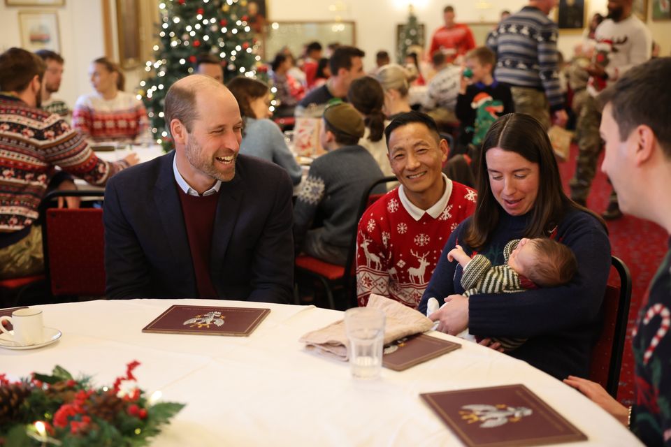 The Prince of Wales joins a Christmas event for families of the Regiment (Richard Pohle/The Times)