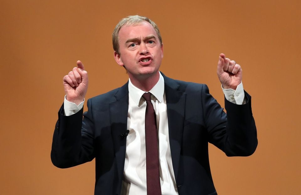 Tim Farron pointed out how few hill farmers had applied to the scheme (Andrew Matthews/PA)