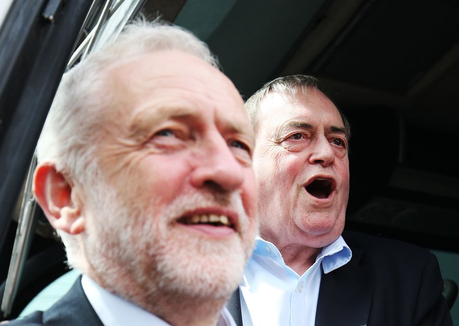 John Prescott campaigning with Labour leader Jeremy Corbyn (Chris Radburn/PA)