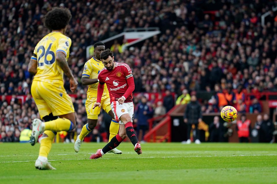 Bruno Fernandes could not find the net (Martin Rickett/PA)