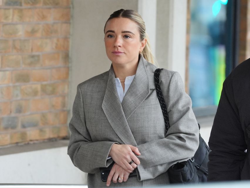 Kristie Mewis, the partner of Chelsea and Australia striker Sam Kerr, arrives at court (Jonathan Brady/PA)