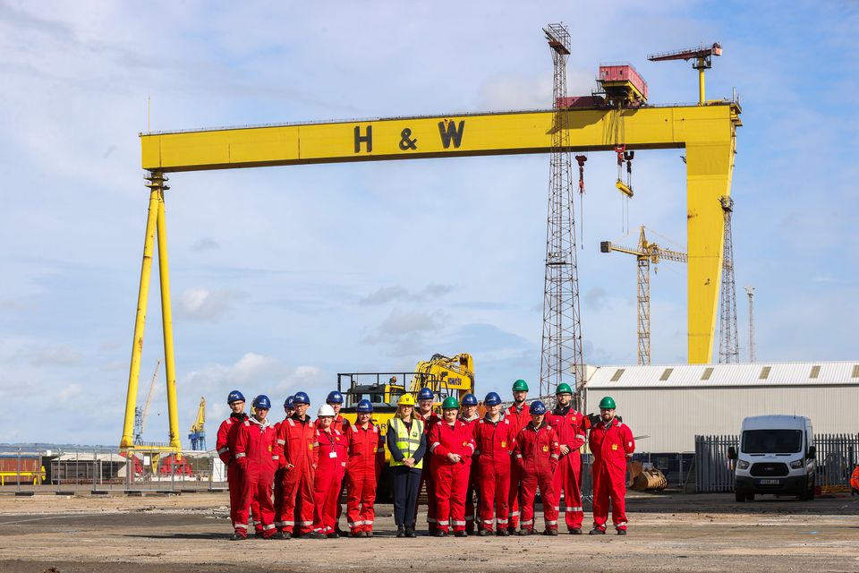 Then-Leader of the House of Commons and Conservative MP Penny Mordaunt visited Harland & Wolff in Belfast in September (Liam McBurney/PA)