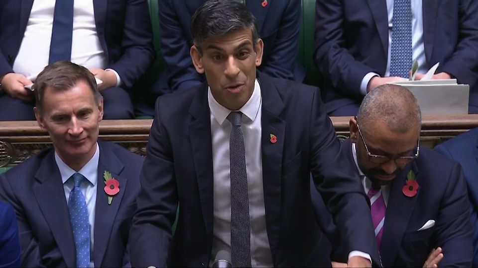 Rishi Sunak speaking during his final Prime Minister’s Questions as Conservative party leader (House of Commons/UK Parliament/PA)