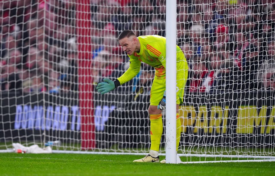 Forest goalkeeper Matz Sels produced a number of fine stops (Mike Egerton/PA).