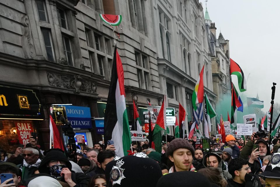 Protesters breached a police line (Jeff Moore/PA)