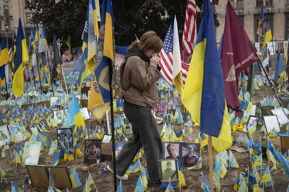 The market attack came on the same morning as Ukraine celebrated Defenders’ Day (Efrem Lukatsky/AP)