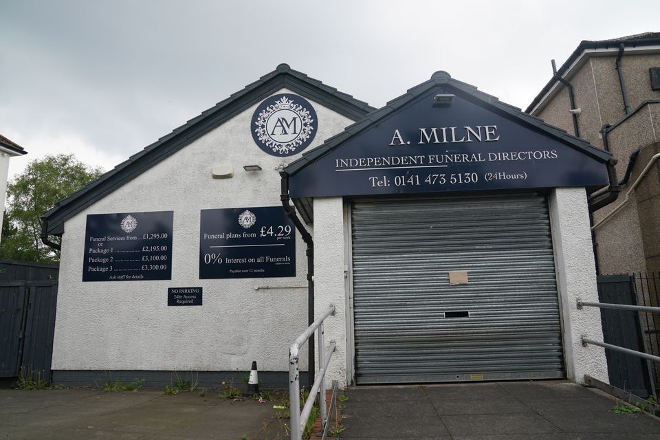 An arrest has been made in connection with A Milne Funeral Directors in Balornock, Glasgow (Andrew Milligan/PA Wire).