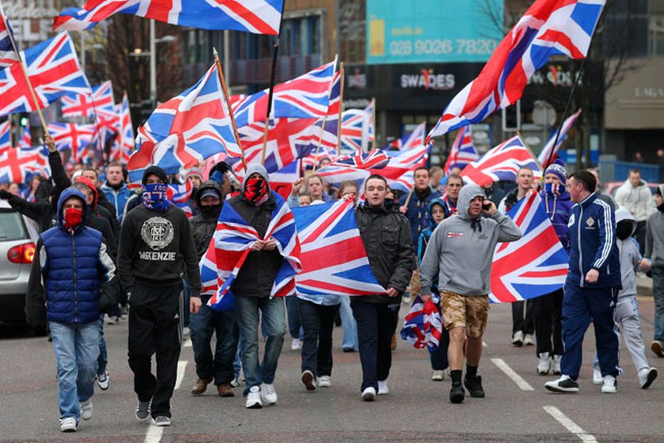 Loyalist flag protest at Belfast City Hall