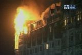 thumbnail: Flames erupt from the Taj Mahal hotel in Mumbai, India in this image made from television, Wednesday, Nov. 26, 2008. Teams of heavily armed gunmen stormed luxury hotels, a popular restaurant and a crowded train station in coordinated attacks across India's financial capital Wednesday night, killing at least 78 people and taking Westerners hostage, police said. A previously unknown group, apparently Muslim militants, took responsibility for the attacks. A raging fire and explosions struck one of the hotels, the landmark Taj Mahal, early Thursday.  (AP Photo/STAR NEWS)  **  INDIA OUT  TV OUT  **