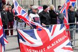 thumbnail: Loyalist protesters at Belfast City Hall after the St Patrick's Day Carnival parade in Belfast city centre. Picture by Press Eye