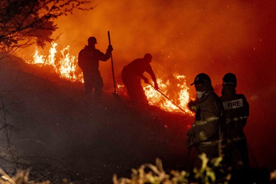 Firefighters battle a major gorse fire on the Black Mountain in Belfast on April 8th 2025 (Photo by Kevin Scott)