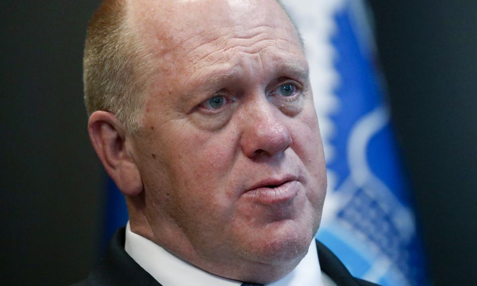 Tom Homan speaks during an interview in East Point, Georgia (John Bazemore/AP)