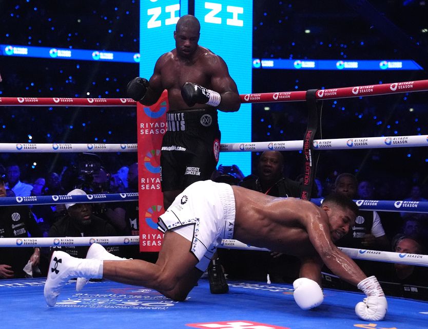 Anthony Joshua (below) was knocked out by Daniel Dubois in September (Bradley Collyer/PA)