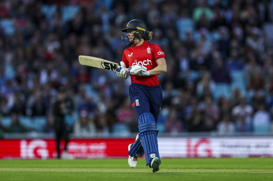 Heather Knight led a late fightback for England (Steven Paston/PA)