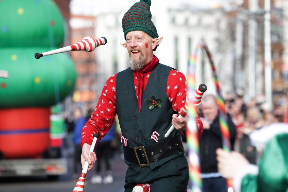 CastleCourt’s Santa Parade sang, danced and cheered down Donegall Place and Royal Avenue. Pic by Press Eye.