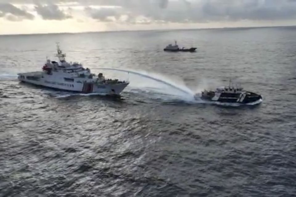 The incident took place near a disputed shoal in the South China Sea (National Task Force for the West Philippine Sea via AP)