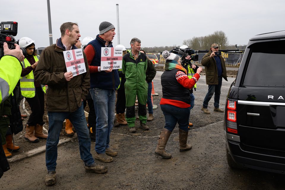 Protesters called for Sir Keir Starmer to stop and speak to them as his car left (Leon Neal/PA)