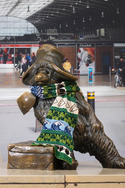 Paddington statue with Callan Knitwear scarf