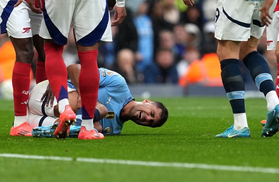 City midfielder Rodri is facing a lengthy spell on the sidelines (Martin Rickett/PA)