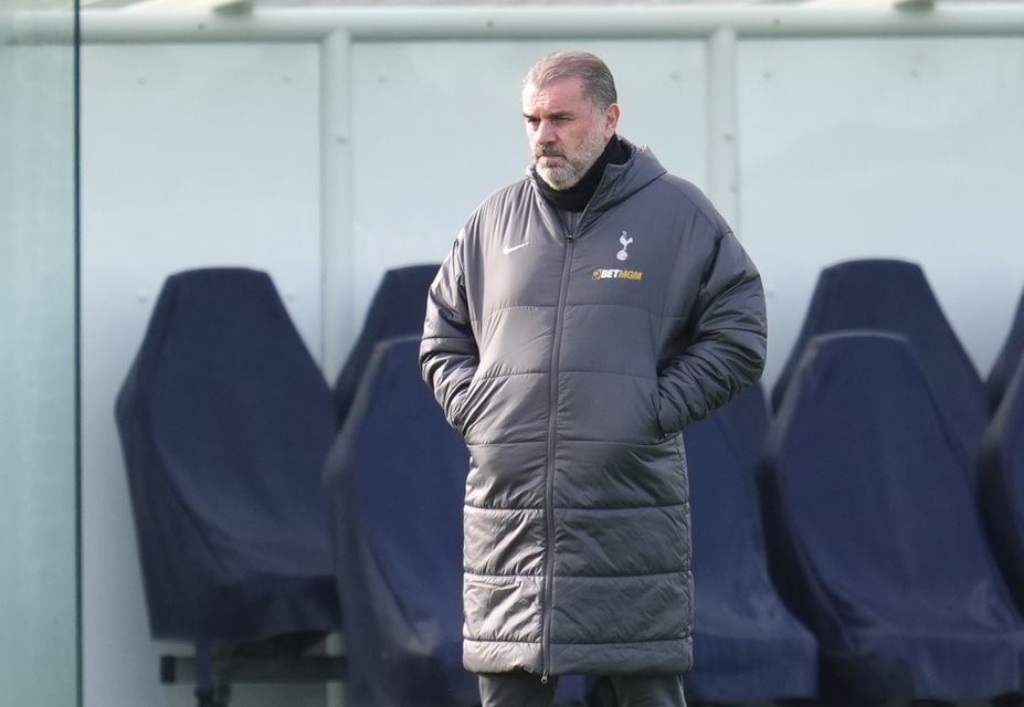 Ange Postecoglou, pictured during training on Wednesday, will be without 12 players for Thursday’s Europa League game against Elfsborg (Adam Davy/PA)