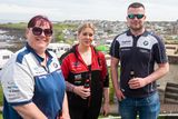thumbnail: Cookstown trio, Andrea Turkington, Jayne Greer and Liam Swift who have the perfect vantage point from the house they are renting close to the NW200 circuit.