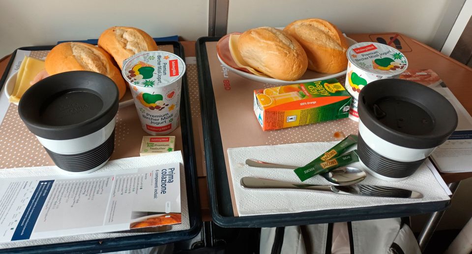 Breakfast on the Nightjet service to Berlin