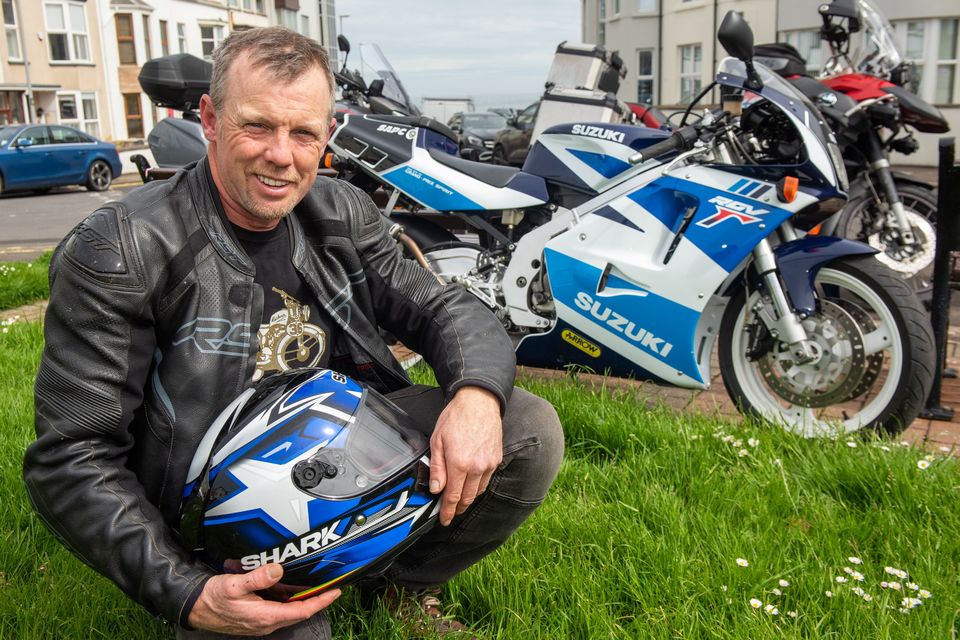 Andy Mills from Kildare who has made the trip to Portstewart for the NW200. Picture Martin McKeown.