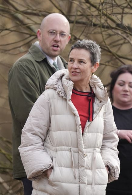 Mary Creagh, Minister for Nature, during a licensed release of beavers at Purbeck Heaths National Nature Reserve (Andrew Matthews/PA)