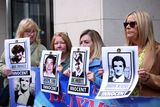 thumbnail: Briege Voyle (left), whose mother, Joan Connolly, was killed in Ballymurphy, attended the protest against the Government's new Legacy Act (Pic by Stephen Davison/Pacemaker)