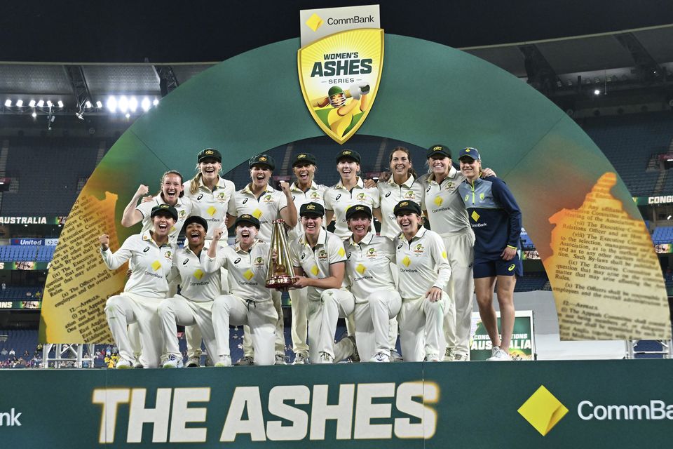 Australia celebrate their historic clean sweep (James Ross/AP)