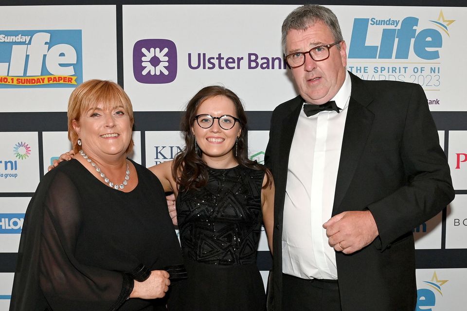 Cora with mum Caroline and dad Eamon at our awards show last year