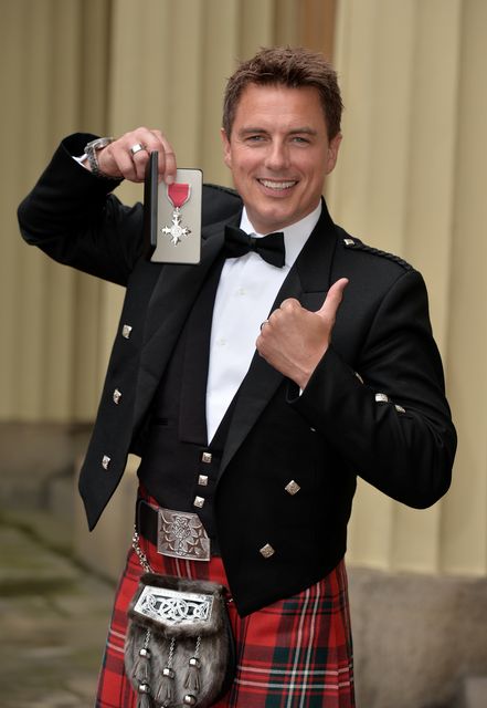 John Barrowman after being awarded an MBE (Anthony Devlin/PA)