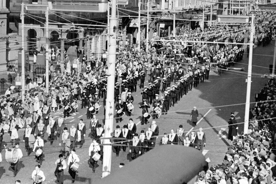 Covenant Day Jubilee celebrations on Royal Avenue, Belfast.  29/9/1962