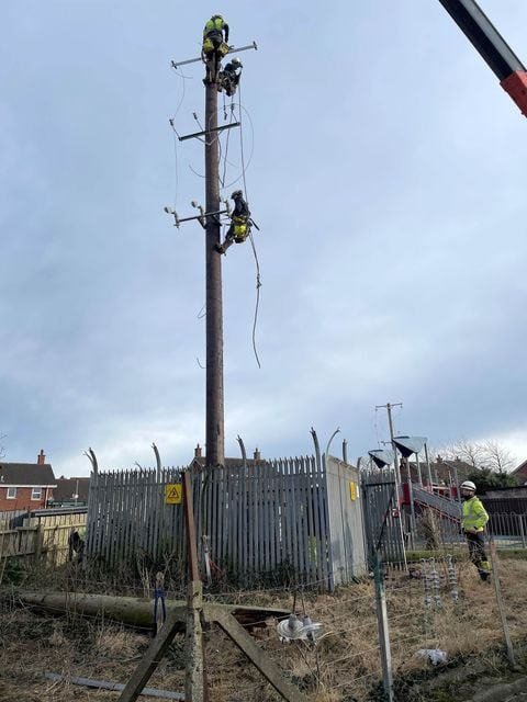 The storm caused widespread damage to the electricity infrastructure (Jonathan McCambridge/PA)